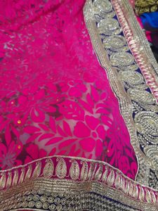 Elegant Pink Floral Saree