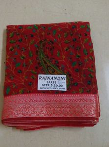 Elegant Red Paisley Saree