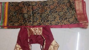 Elegant Black & Gold Saree