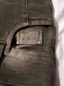 Gray Wash Jeans with Bow Detail
