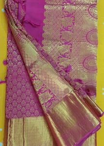 Elegant Pink Kanjivaram Silk Saree