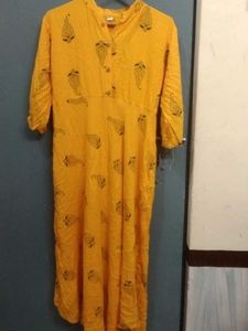 Yellow Colour Gown Free Size Xll