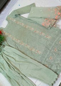 Elegant Pakistani Handwork Embroidery Kurta Set