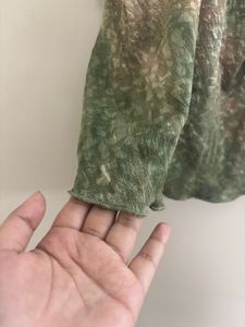 Green Patterned Cami Top