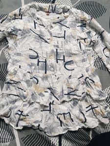 Patterned Ruffle Top