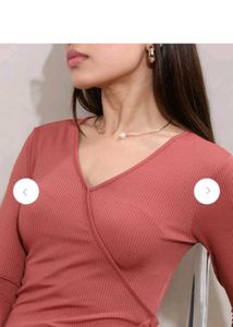Peach Colour Bodycon Dress