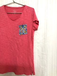 Tex Pink Cotton T Shirt