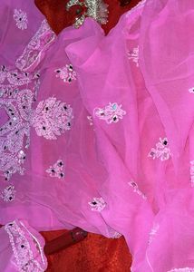 Pink Embroidered Kurta