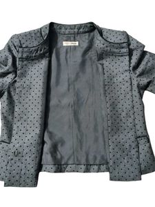 Elegant Polka Dot Grey Korean Blazer
