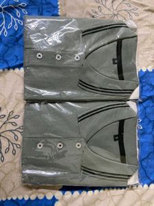 Stylish Grey Polo Shirts - New pack of 2