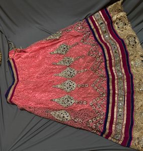 Pink &amp; Gold Embellished Lehenga