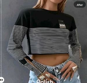 New with tag Pinterest Zara Striped Crop Top