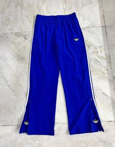 ADIDAS ORIGINALS BLUE STRAIGHT BOOTCUT TRACKPANTS