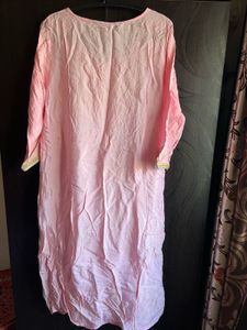 Pink Embroidered Kurta- XXL