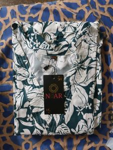 Rayon Green And White Tunic.
