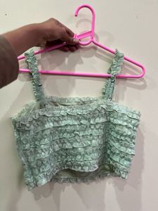 Ruffle Detail Crop Top