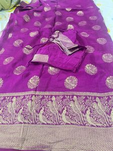 Beautiful pink saree with blouse
