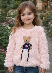 Cute Pink Teddy Bear Sweater