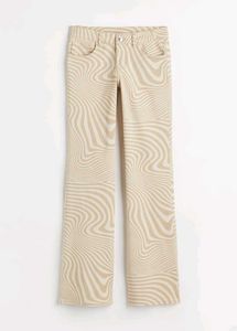Y2k H&amp;M Beige Swirl jeans