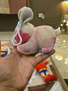 Pastel Bunny Plush Keychain