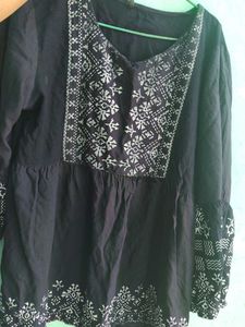 frog top ..Boho Embroidered To