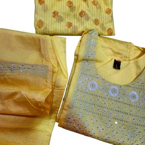Yellow Embroidered Salwar Suit