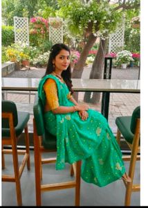 blue bandhni Printed Saree