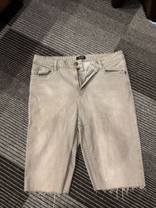 Distressed Denim Bermuda Shorts
