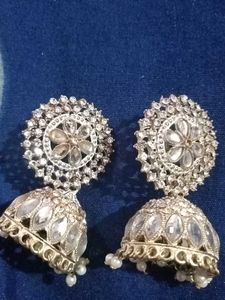 Silver Jhumka Earrings