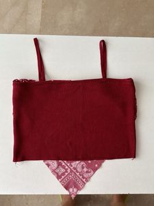 Red Bandana Crop Top