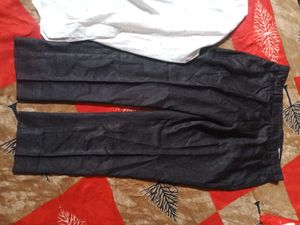 white check shirt with black pant