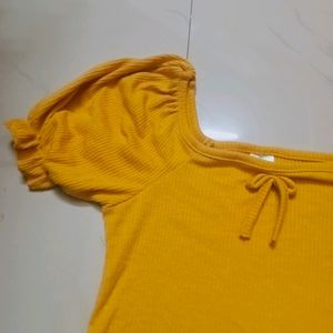 Mustard yellow crop top