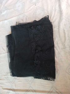 Elegant Black Net saree