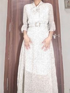 Vintage Floral Print Maxi Dress