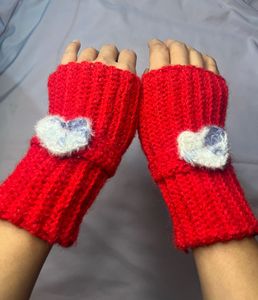 Red Heart Wrist Warmers