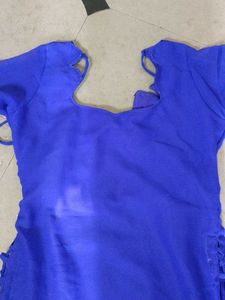 blue side tassels kurthi..