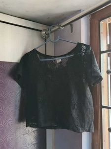 Black Lace Crop Top