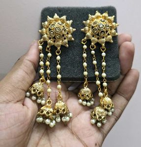 Golden Jhumka Earrings