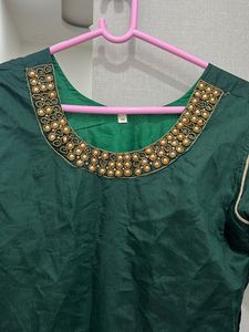 3 PCs Party Wear Long Flare Shahra Set For 40 Bust