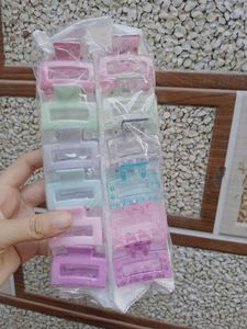 12-Cute Pastel Hair Claw Clips