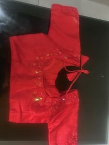 Not used Red Embroidered Blouse