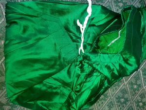 Pure Silk Bottle Green Gotta Patti Patiala Suit 💚