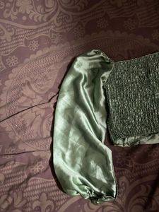 Crop Top Of Olive Green Color