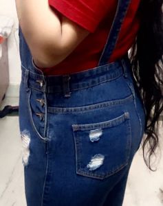 FLASH SALE Denim Dungaree With Front Pocket Design