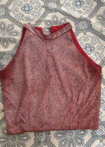 Sparkly Red Halter Top