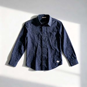 Navy Blue Patterned Shirt