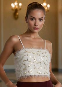 Shein Y2k Sparkling Sequin Crop Top