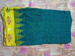 Vintage Teal & Yellow Saree