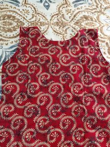 Red Printed Kurta
