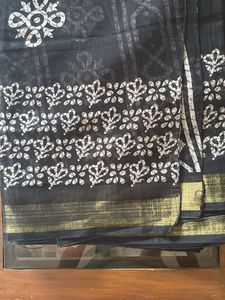 Black And White Cotton Silk Saree
